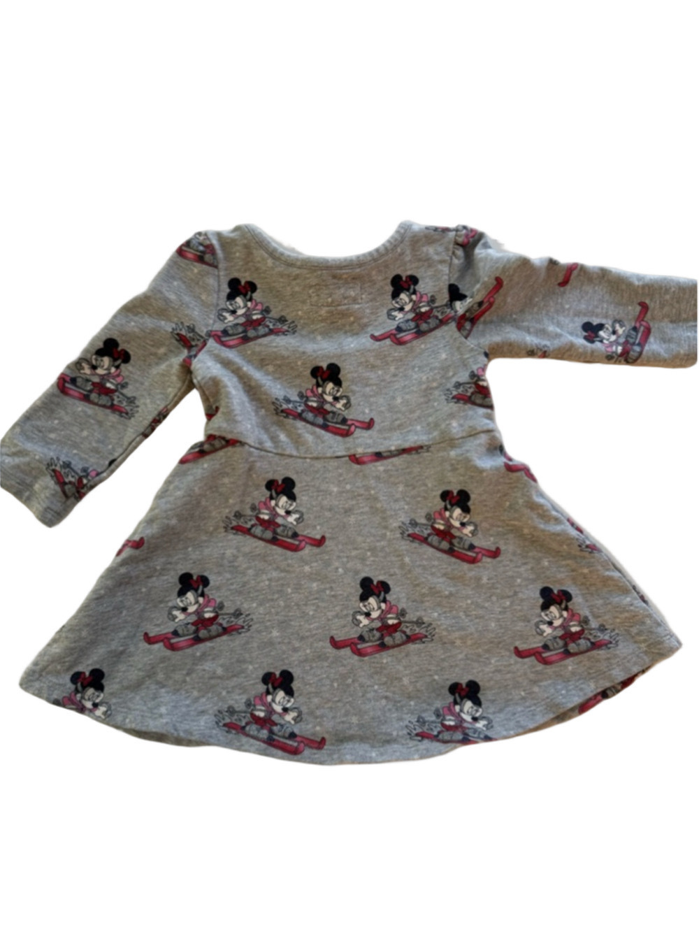 Baby Gap Girls Gray Minnie Mouse Ski Casual Dress 18-24 Months